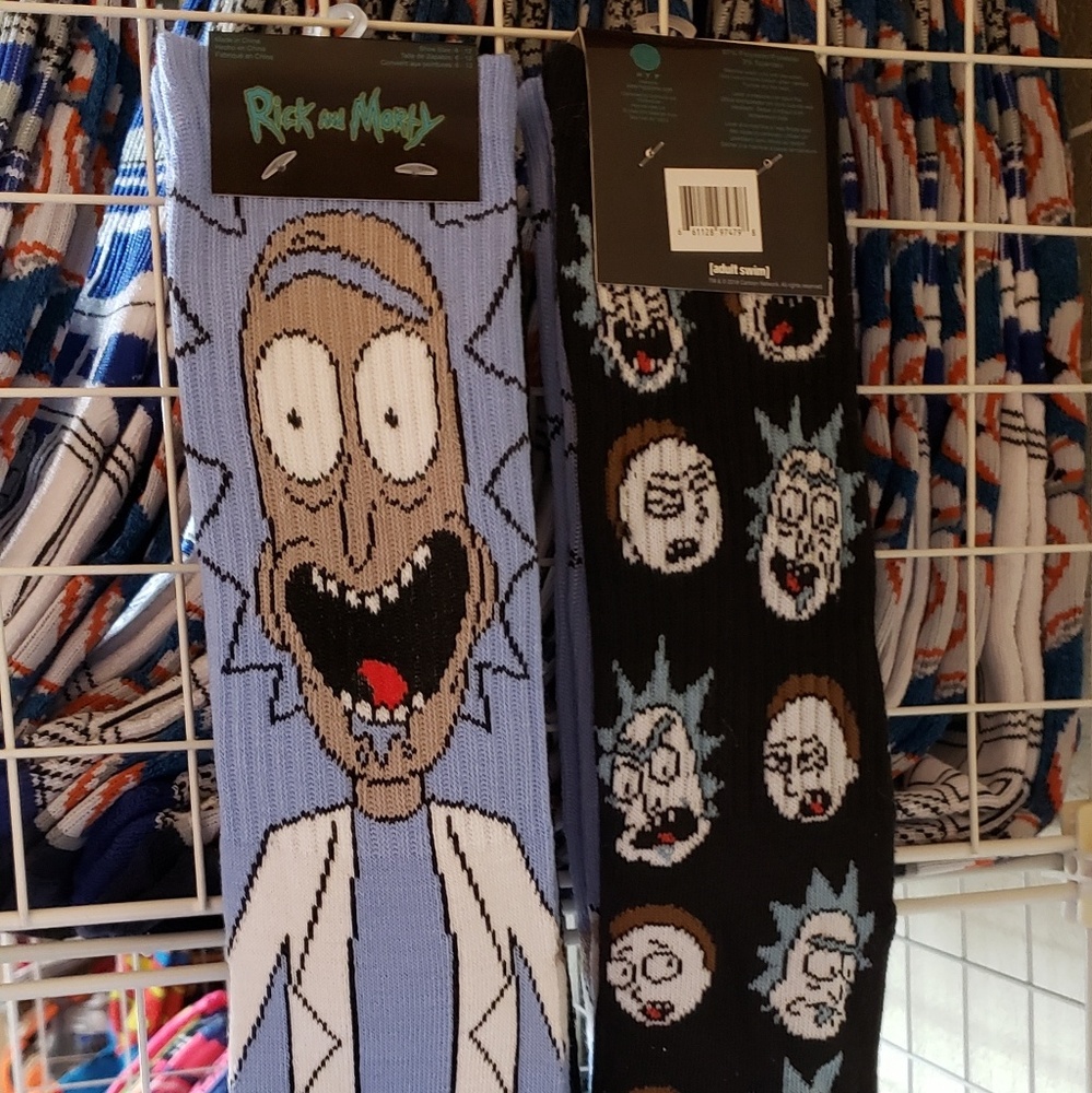 Rick and Morty Mens Crew sock 2 pk